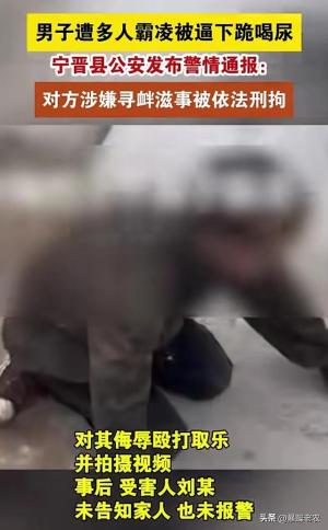 后续！宁晋县男子遭多人殴打、下跪、喝尿！通报：全部依法拘留