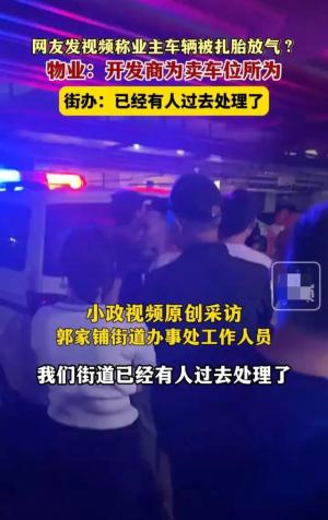 闹大了！湖南开发商，为卖车位雇人扎胎放气？特警介入，街道回应  第4张