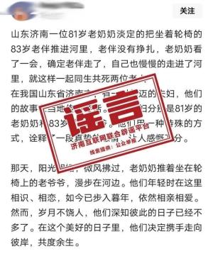 辟谣进行时老人把坐轮椅老伴推进河里？假消息！-图3